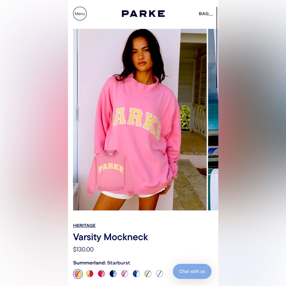 Parke Varsity mock neck - Starburst color.